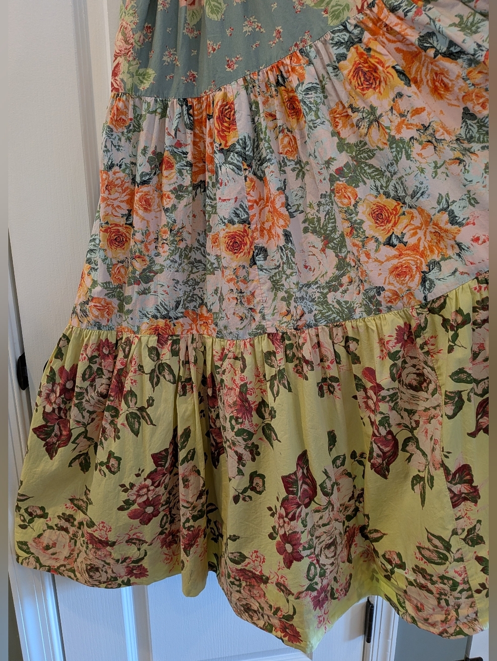 Free People Bluebell Maxi Dress Size L Cottagecore Whimsical Garden Floral Fairy - Picture 7 of 16